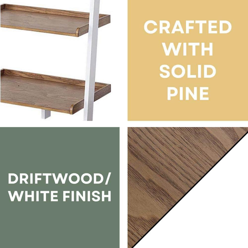 Convenience Concepts American Heritage Bookshelf Ladder, Driftwood/White