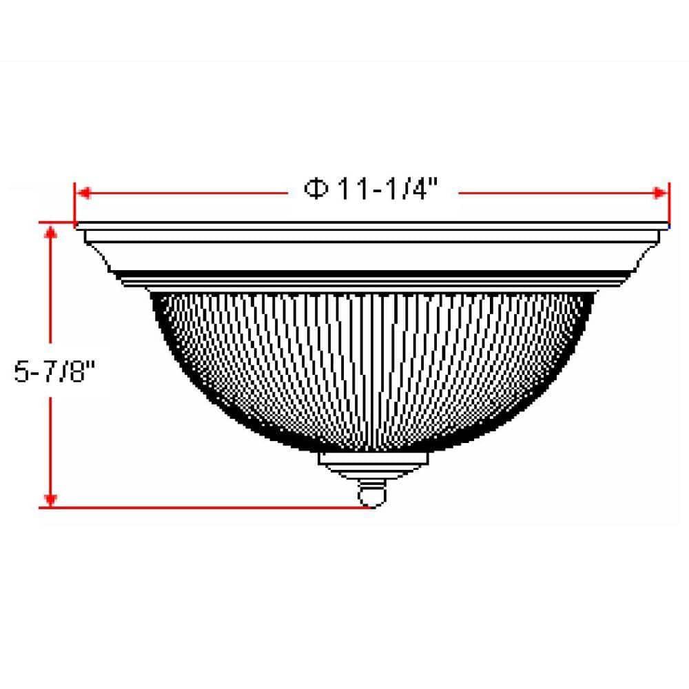 Design House 503037 Millbridge Traditional 1-Light Indoor Flush Mount Ceiling Light Dimmable Clear Ribbed Glass for Bedroom Dining Room Kitchen, Polished Brass