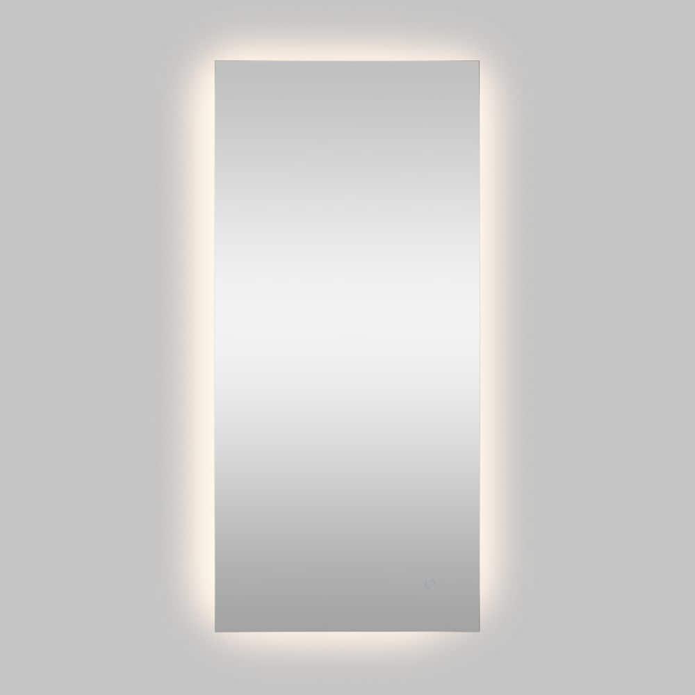 Nora 48" x 22" Rectangular Frameless Anti-Fog Aluminum Back-lit Tri-color LED Bathroom Vanity Mirror with Smart Touch Control - JONATHAN Y
