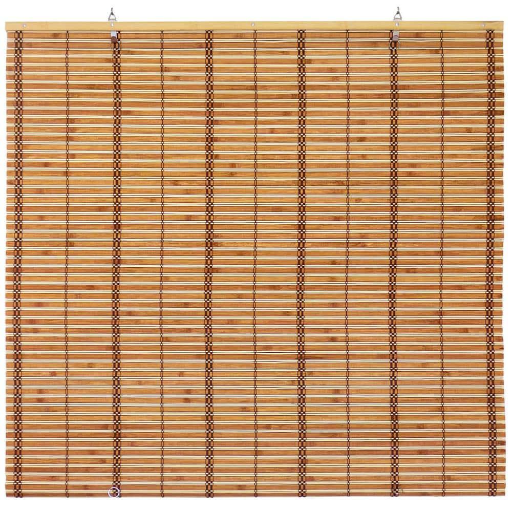 Burnt Bamboo Cordless Window Shade - Two-tone Honey 24" W