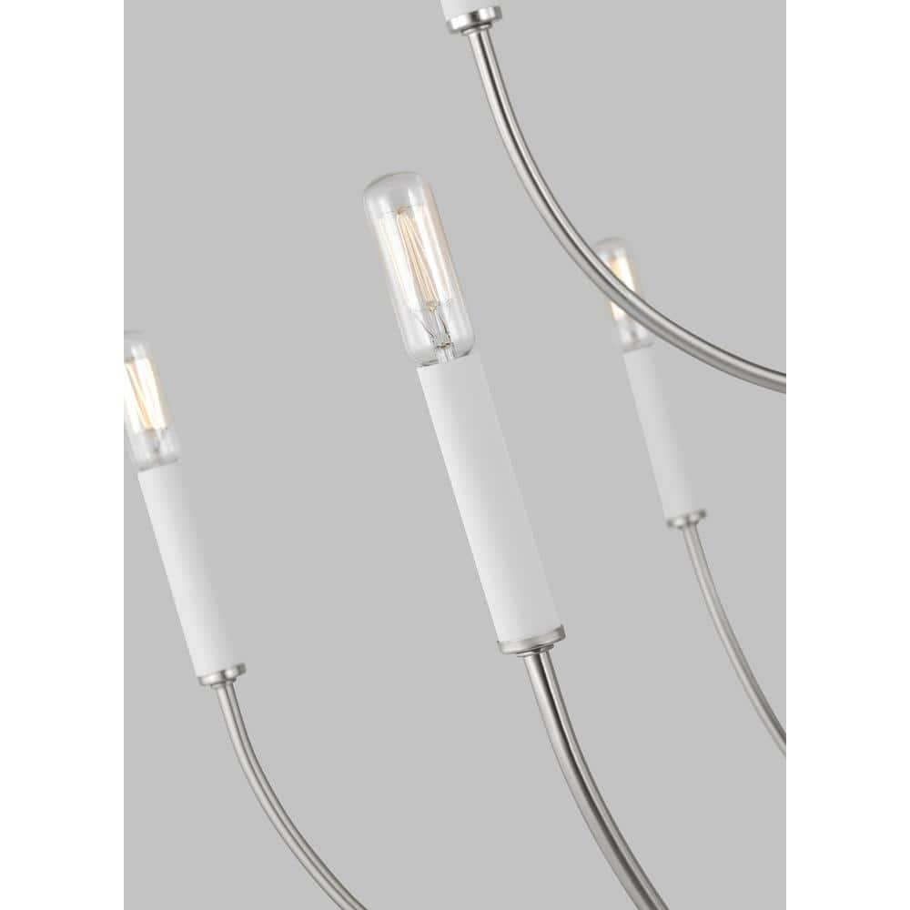 Greenwich Modern 9-Light Brushed Nickel Incandescent Chandelier