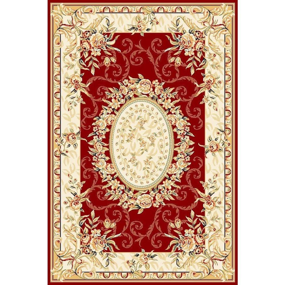 Lyndhurst LNH328 Power Loomed Area Rug - Red/Ivory - 5'3"x7'6" - Safavieh