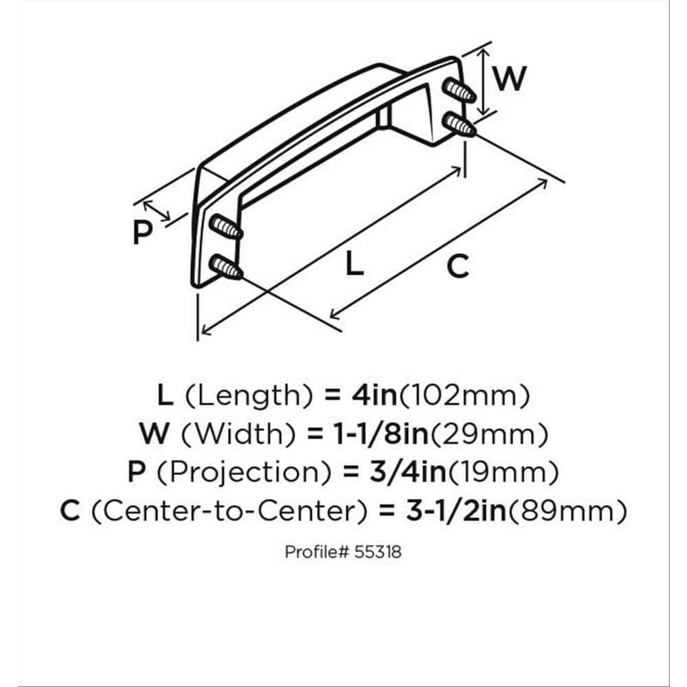 Highland Ridge 3 1/2" Center to Center Cup/Bin Pull