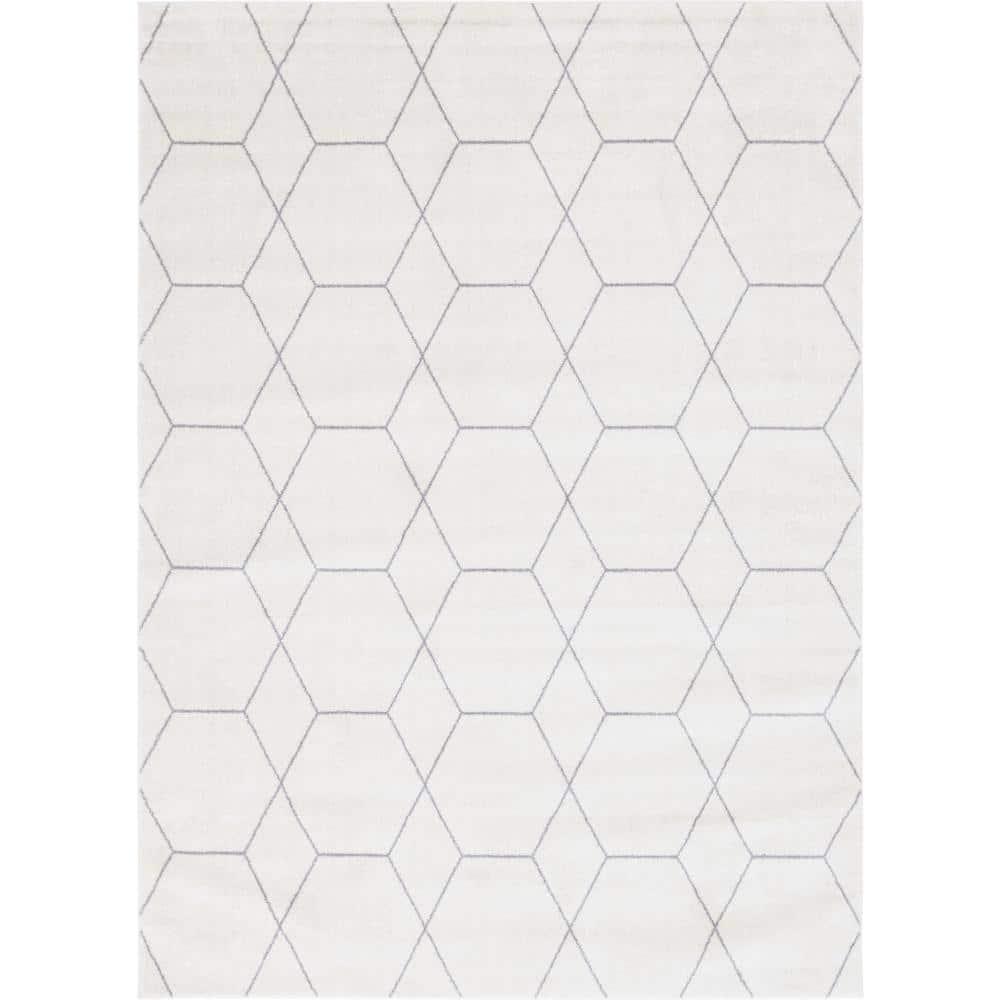 Unique Loom 8' 0 x 11' 0 Trellis Frieze Geometric Ivory Area Rug