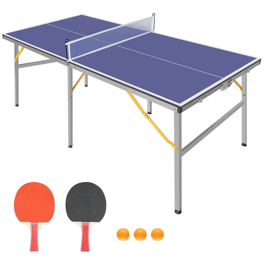 Holaki Tennis Table with Net, Foldable Ping Pong Game Set for Indoor/Outdoor,  , 2 Paddles and 3 Balls, Playback Mode,10 Minute Quick & Easy Assembly 72''x36''