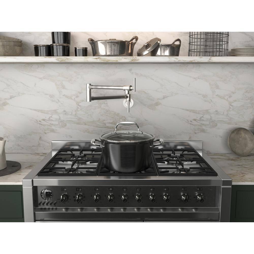 ANZZI ANZZI Braccia Series 24" Wall Mounted Pot Filler With Accessories KF-AZ258BN