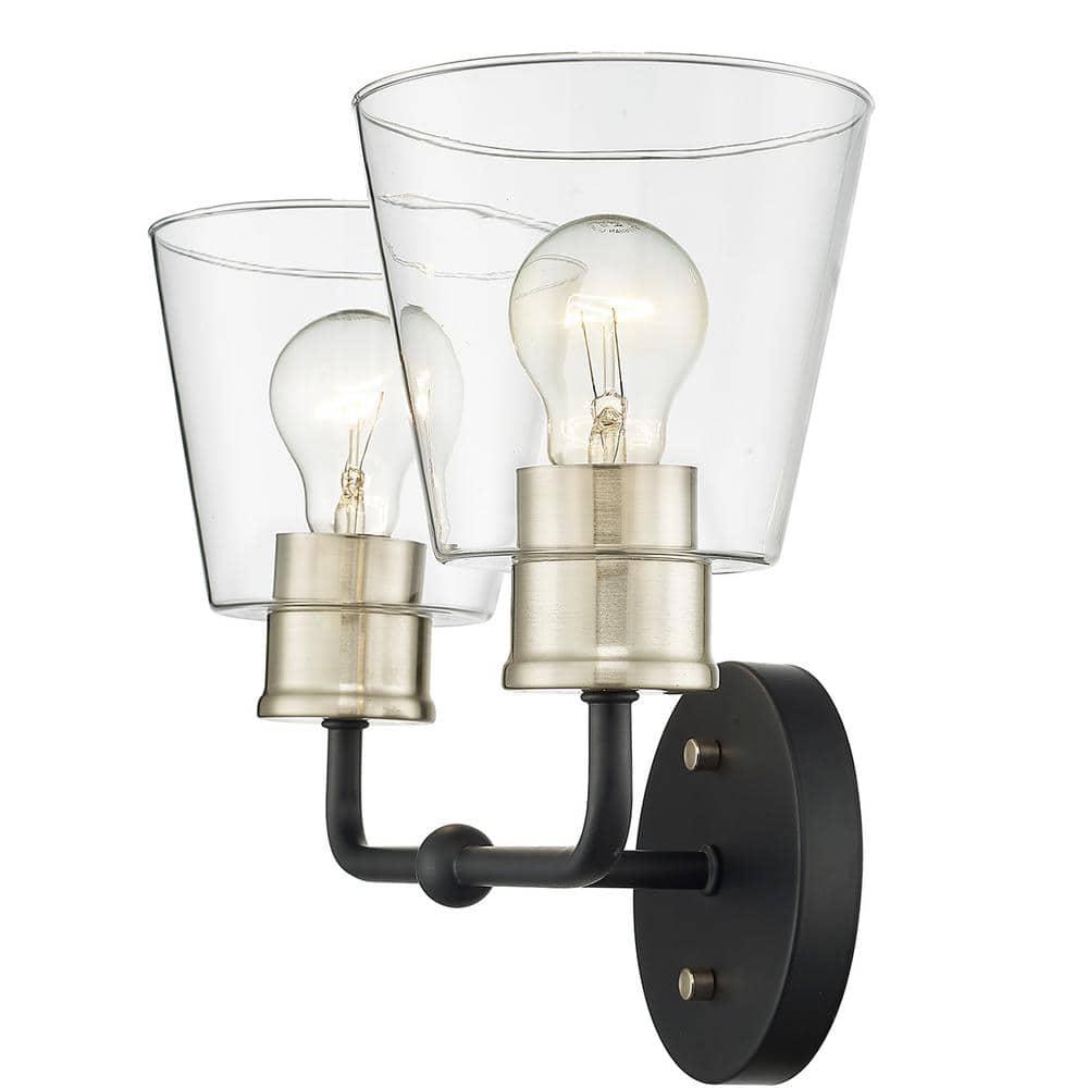 Millennium Lighting Cameron 2 - Light Vanity in  Matte Black/Modern Gold