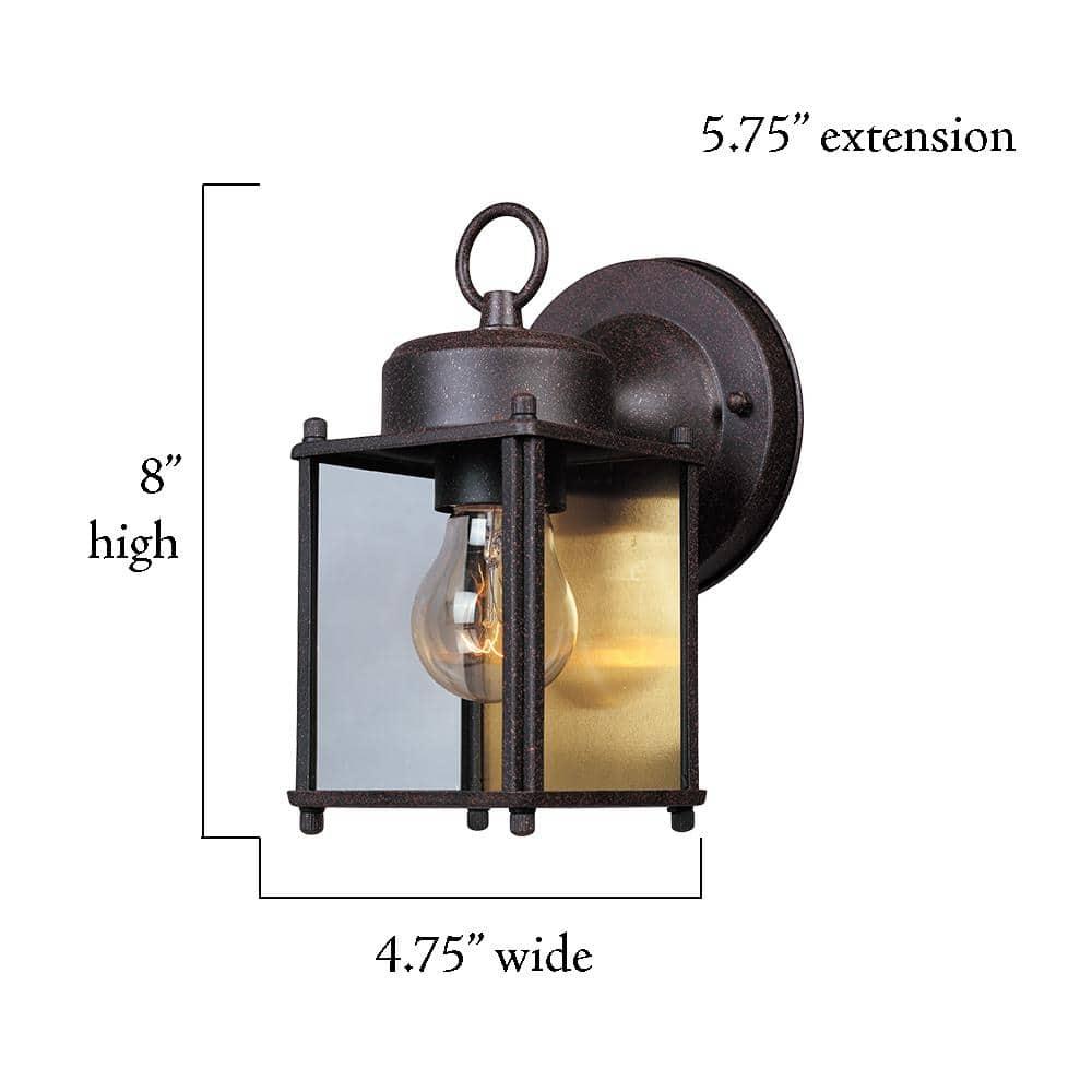 Designers Fountain 1161-RP Porch Outdoor Wall Lantern Sconce, 8in H, Rust Patina