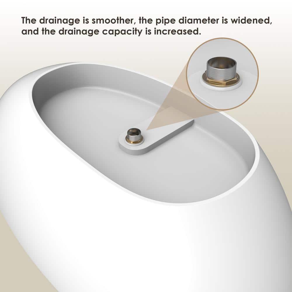 Giotto 59.1" x 30.7" Freestanding Soaking Stone Rein Bathtub