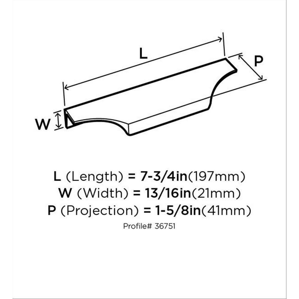 Extent 4-9/16 in. (116mm) Modern Polished Chrome Cabinet Edge Pull