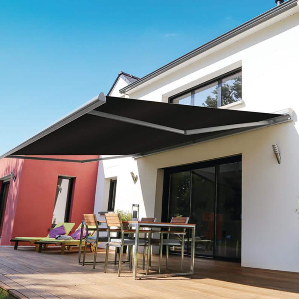 Advaning 10.5'' Fabric, Metal Cover Retractable Patio Awning