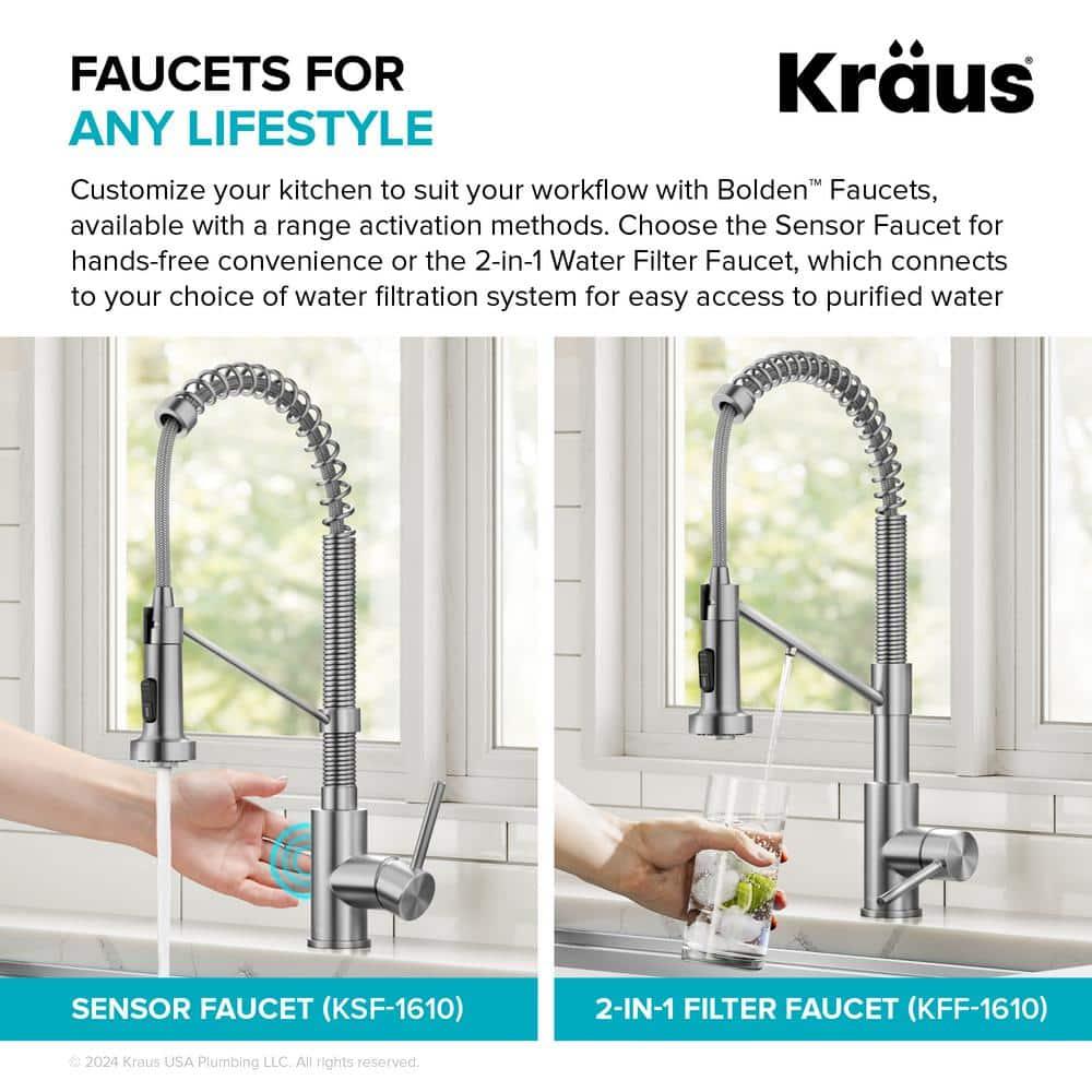 KRAUS Bolden Commercial Style 2-Function Single Handle Pull Down Kitchen Faucet