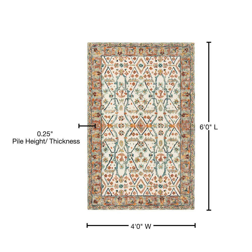 Aspen APN308 Hand Tufted Indoor Area Rug - Ivory/Blue - 4'x6' - Safavieh