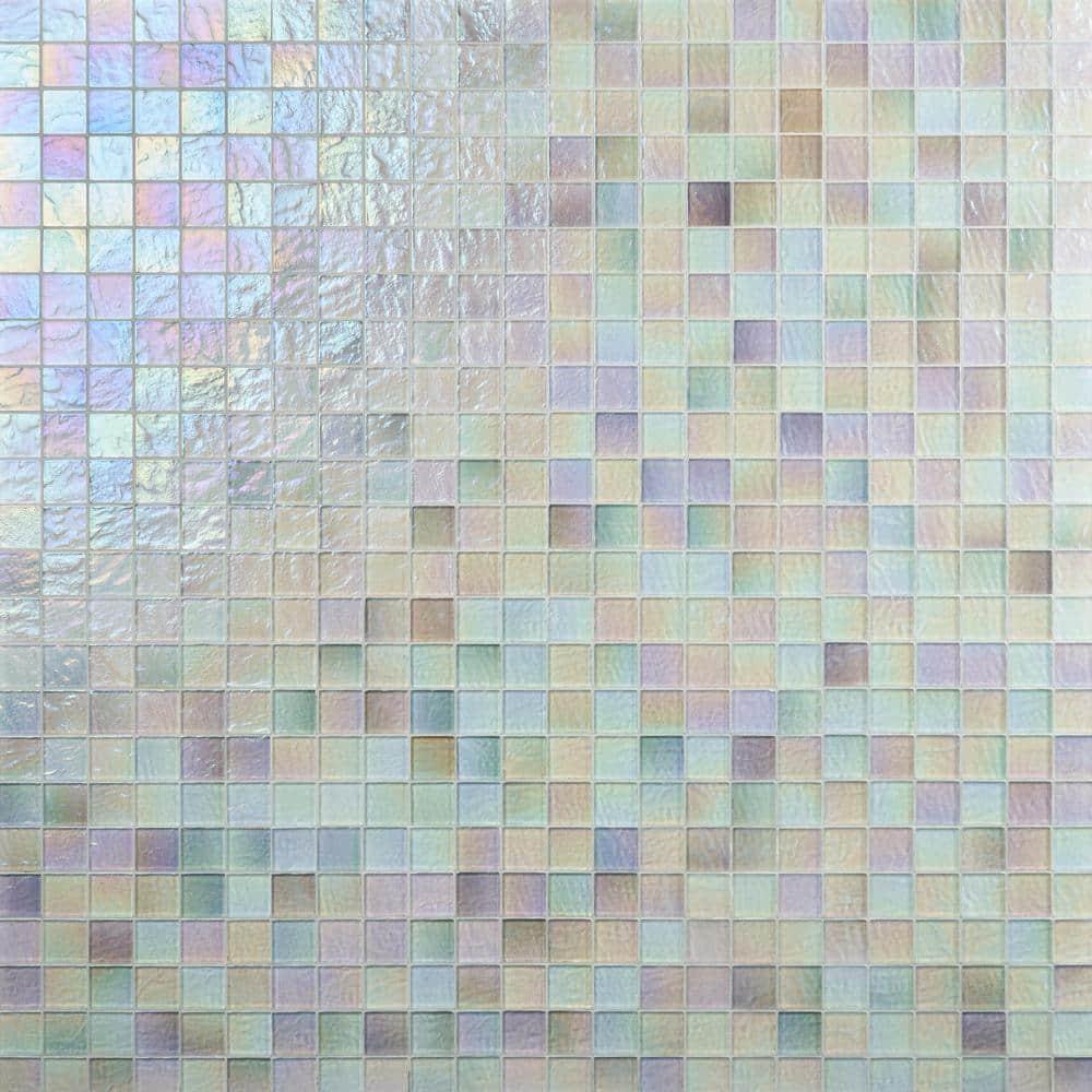 Speckle 11.73" x 11.73" Iridescent 2" Squares Glass Mosaic Wall Tile (0.95 Sq. Ft. / Sheet)