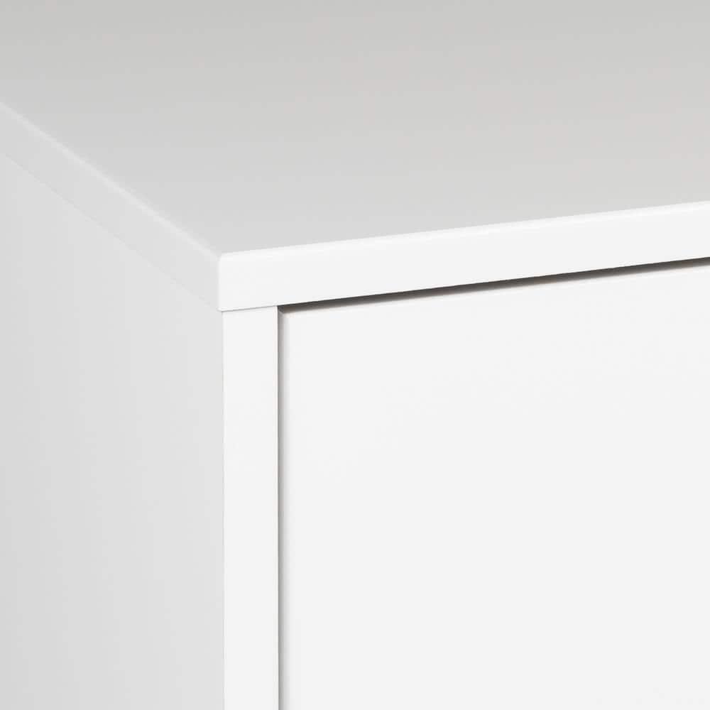 Floating 4 Drawers Dresser White - Prepac: Wall Mounted, Space-Saving Storage, Easy to Assemble