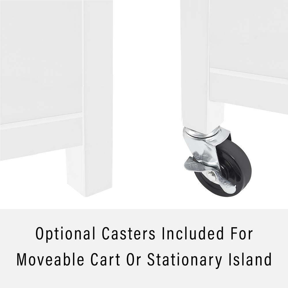 Crosley Soren Granite Top Kitchen Island/Cart Black/White: Traditional Style with Caster Wheels, Storage & Assembly Tools Provided