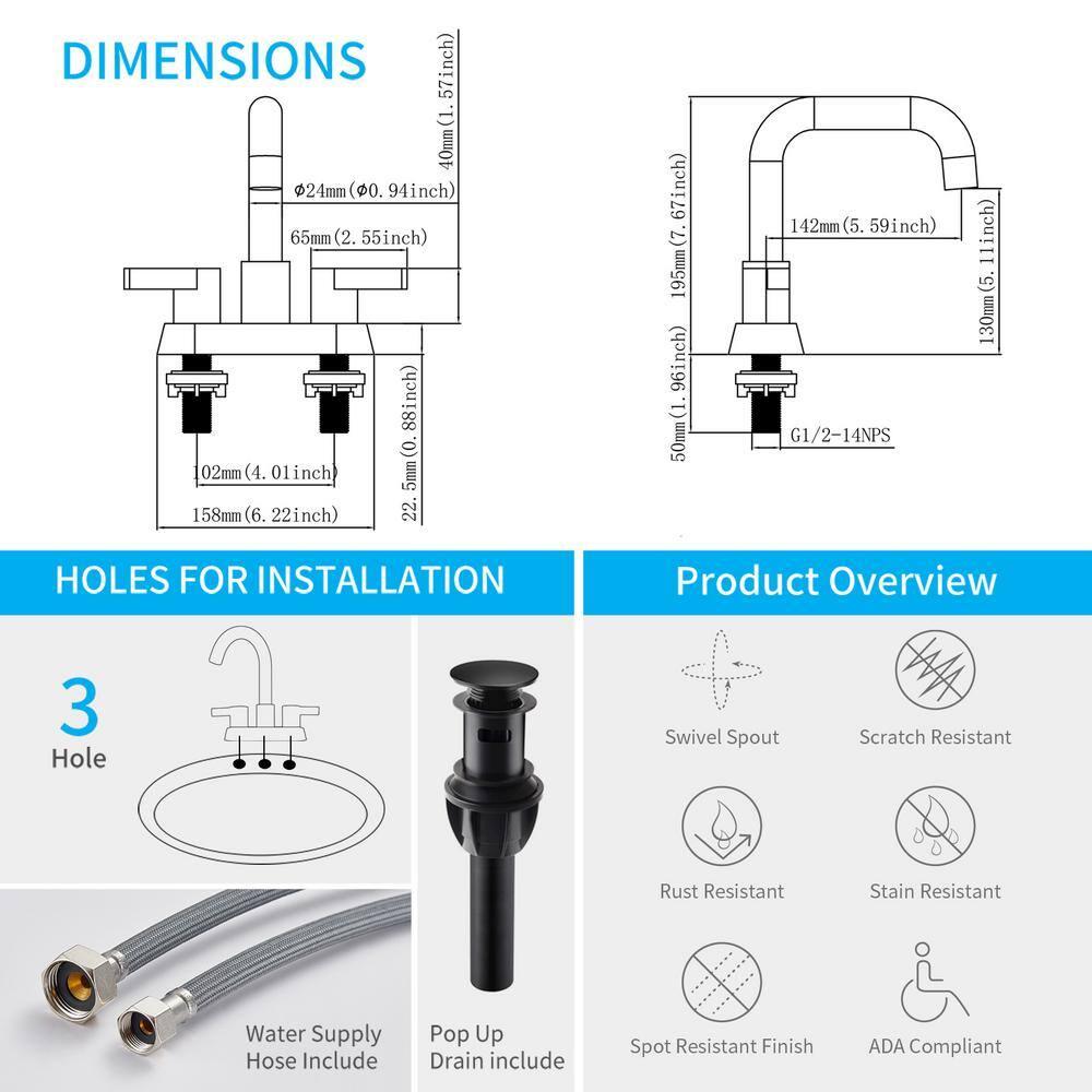 Centerset 2-handle Bathroom Faucet