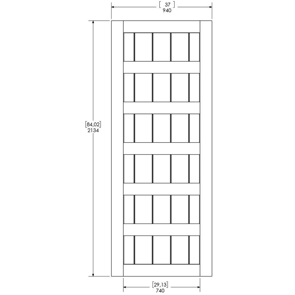Renin Shaker 84'' Solid Wood Paneled Unfinished without Installation Hardware Kit Barn Door