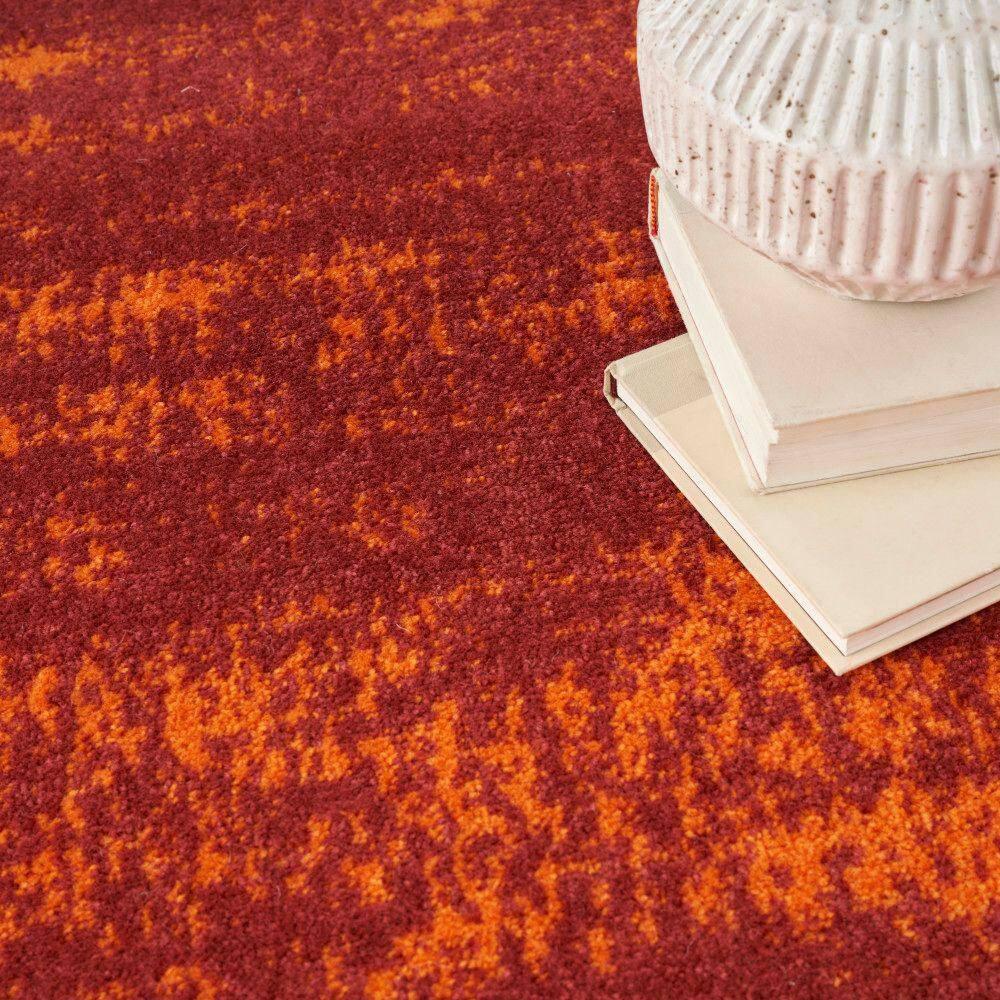Nourison Essentials Abstract Low Pile Indoor Outdoor Area Rug 5' x 7' Red