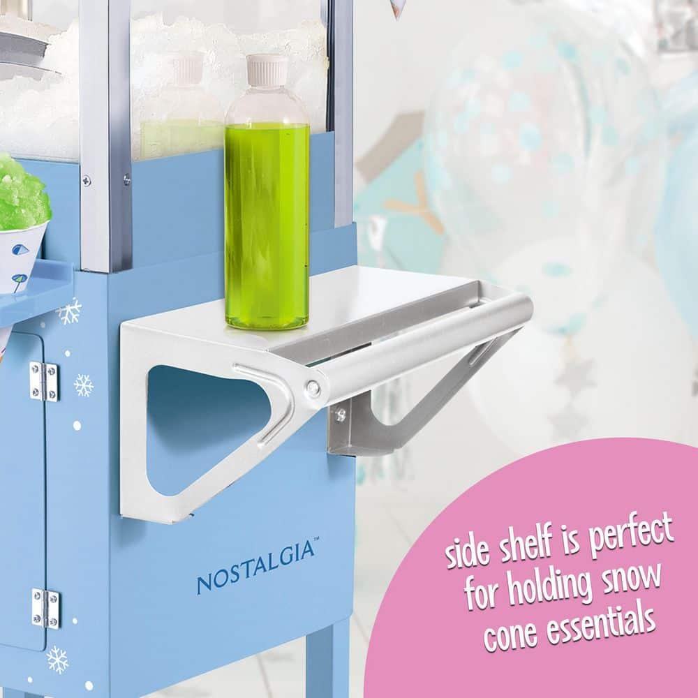 Nostalgia Nostalgia 54-Inch Tall Snow Cone Cart, Makes 72 Icy Treats, Includes Metal Scoop, 2 Syrup Bottles, 100 Paper Cups/Spoons, Storage Compartment, Wheels For Easy Mobility
