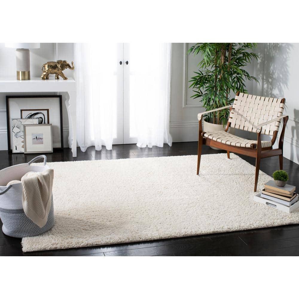 August Shag 900 AUG900 Power Loomed Indoor Accent Rug - Ivory - 3'x5' - Safavieh