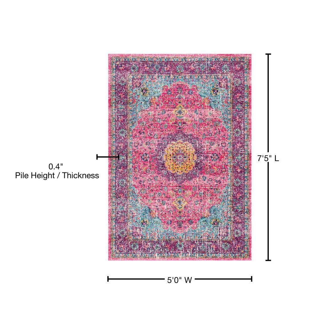 Nuloom Verona Vintage Persian Indoor Area Rug, 5' x 7' 5", Fuchsia