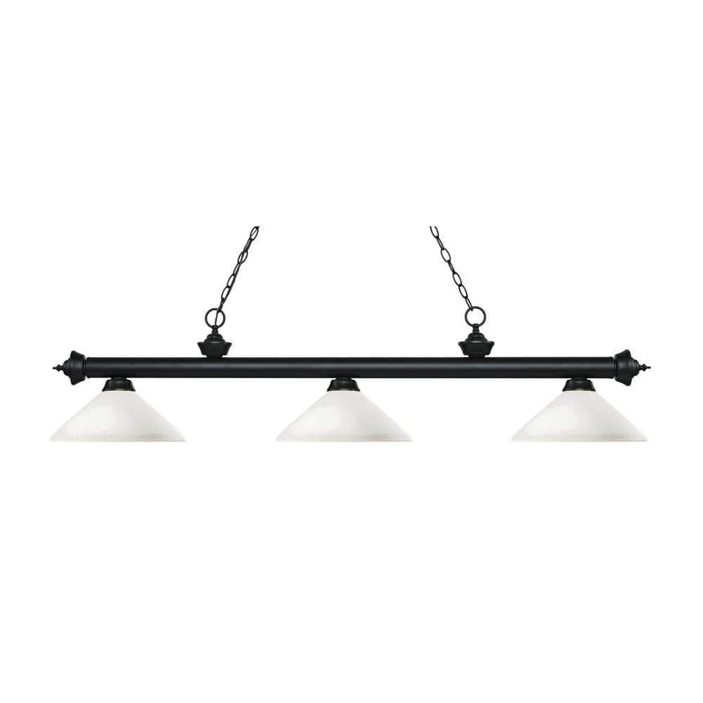 Z-Lite Riviera 3 - Light Island Pendant Light in  Matte Black