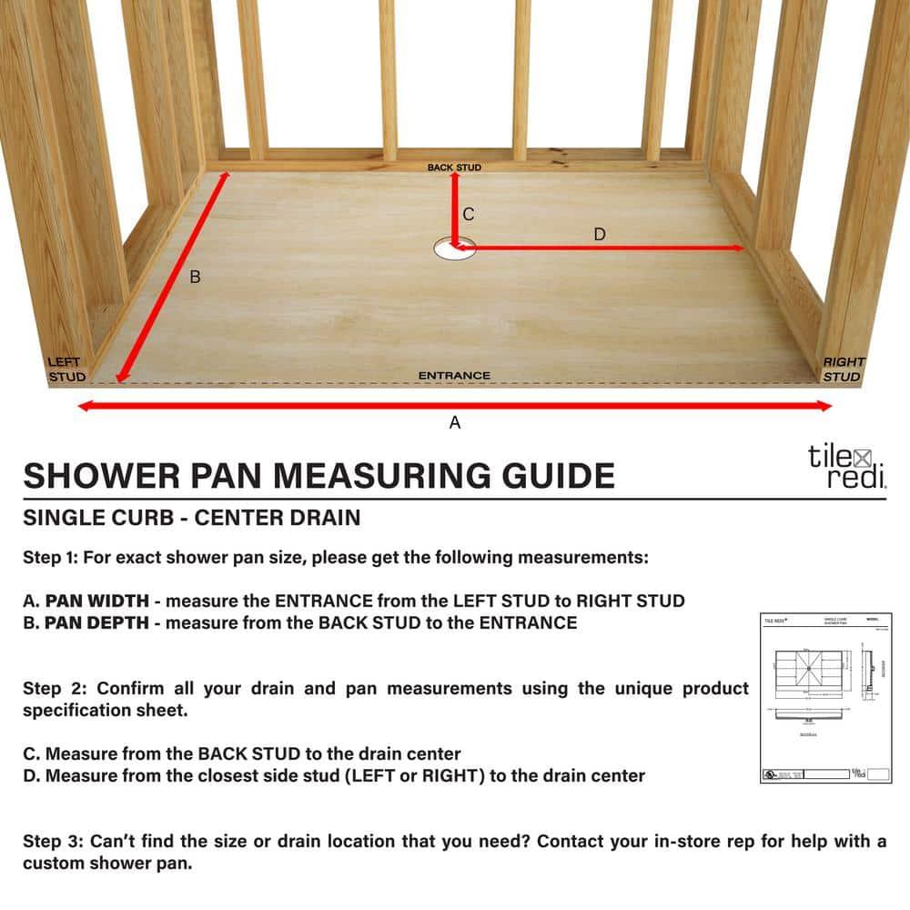 Tile Redi P3260c-Pvc Redi Base 60" X 32" Rectangular Shower Base - Chrome
