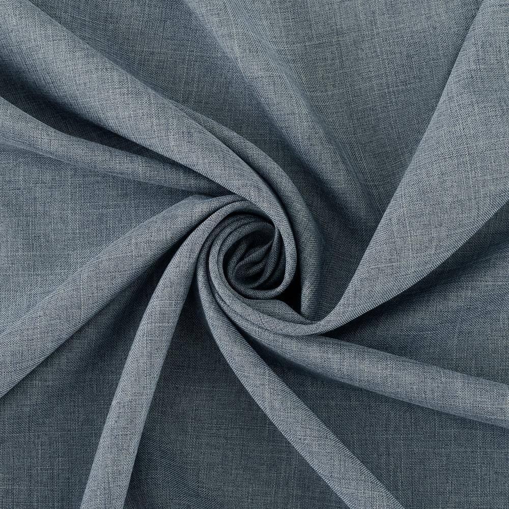 40"x84" No. 918 Light Filtering Semi-Sheer Joshua Heathered Texture Tab Top Curtain Panel Storm Blue: Transitional Decor
