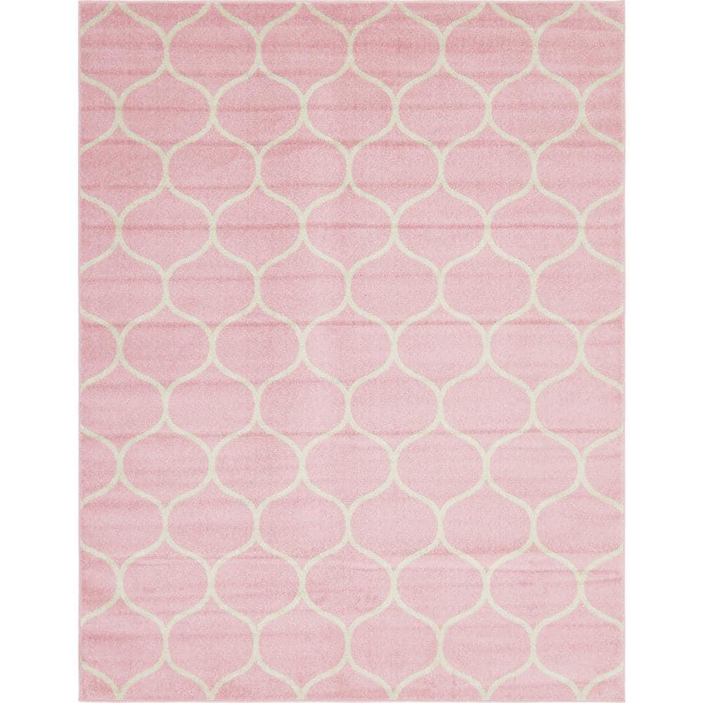 Unique Loom 8' 0 x 10' 0 Trellis Frieze Light Pink Area Rug