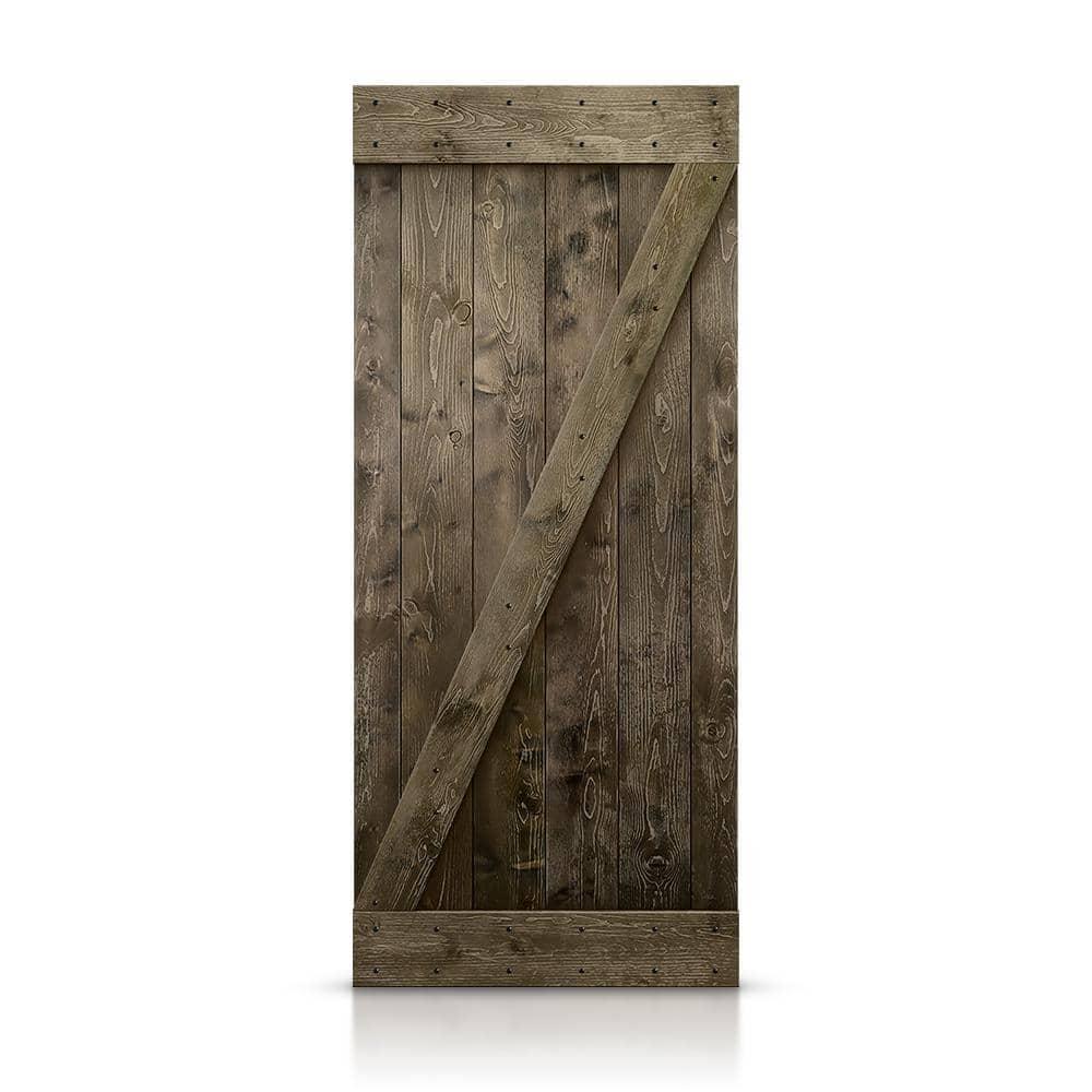 Calhome 84'' Solid Wood Paneled Painted without Installation Hardware Kit Barn Door