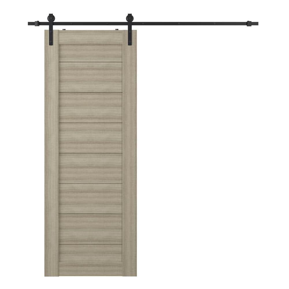 Belldinni Ermi Solid Manufactured Wood Paneled Prefinished Barn Door with Installation Hardware Kit