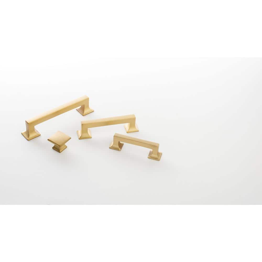 Brushed Golden Brass Modern Handle Pull with Mounting Hardware