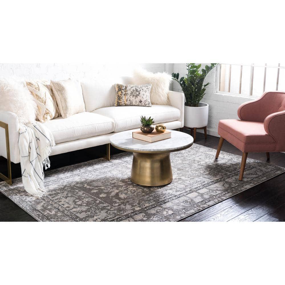 Unique Loom 6' 1 x 9' 0 Gray La Jolla Vintage Area Rug
