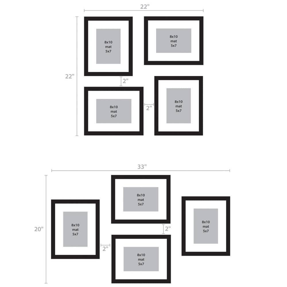 DesignOvation 8 x 10 Satin Picture Frame 4 Count