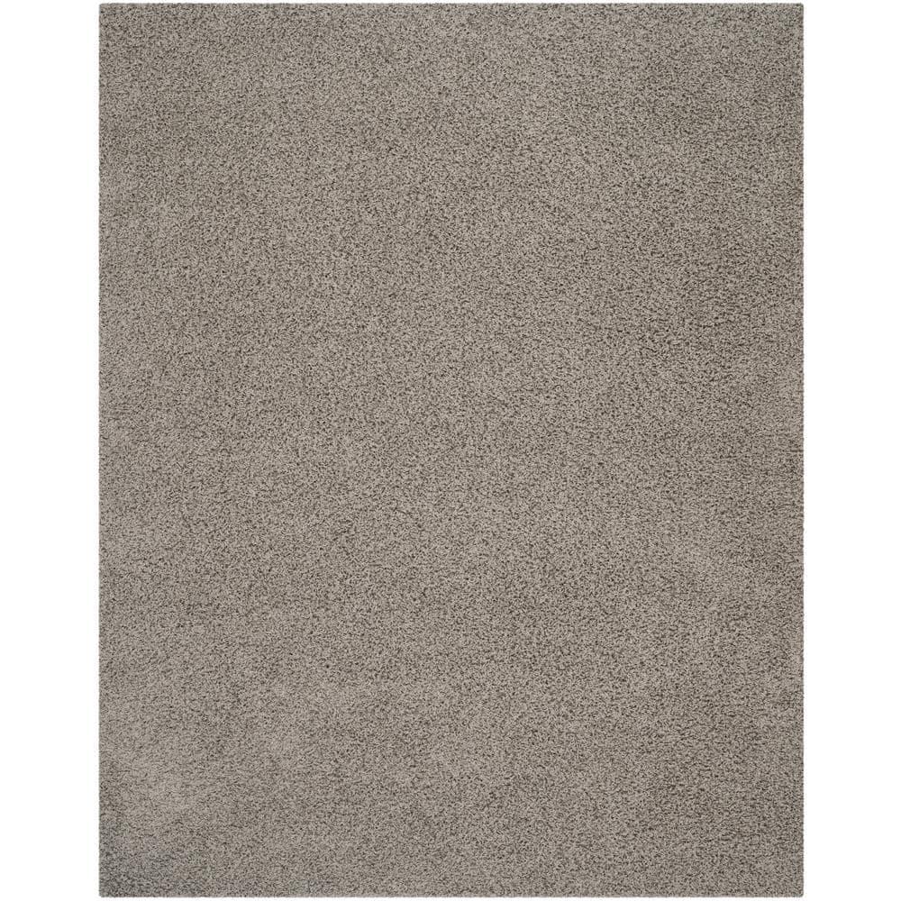 SAFAVIEH Athens Solid Plush Shag Area Rug, Light Grey, 10' x 14'