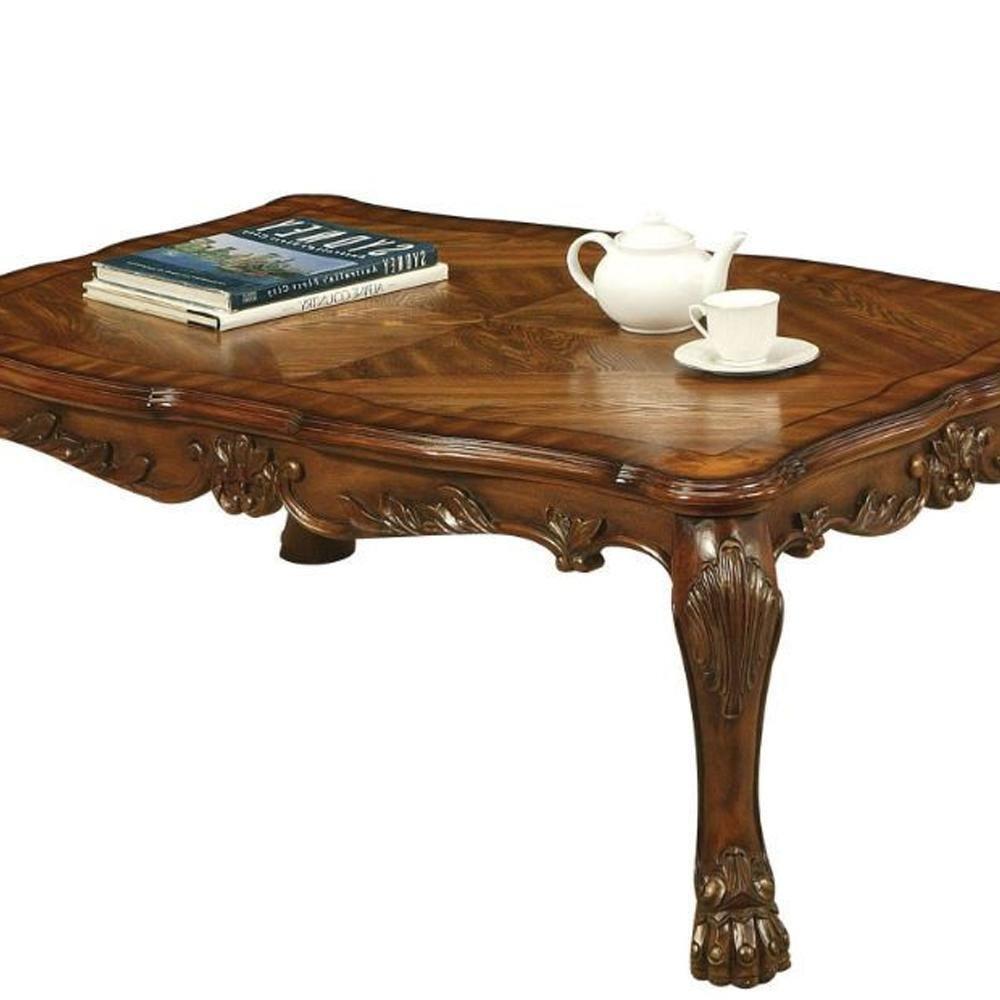 ACME Dresden Rectangular Wooden Coffee Table in Cherry Oak