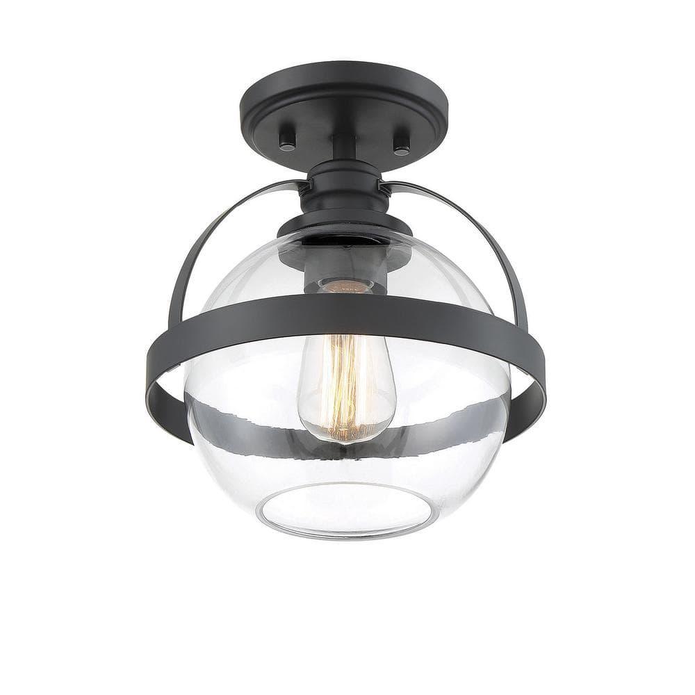 Savoy House Pendleton 1 - Light Semi-Flush Mount in  Matte Black