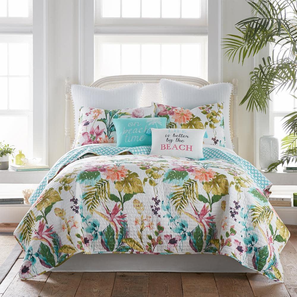 Malana Tropical Quilt Set - King Quilt and Two King Pillow Shams Multi - Levtex Home
