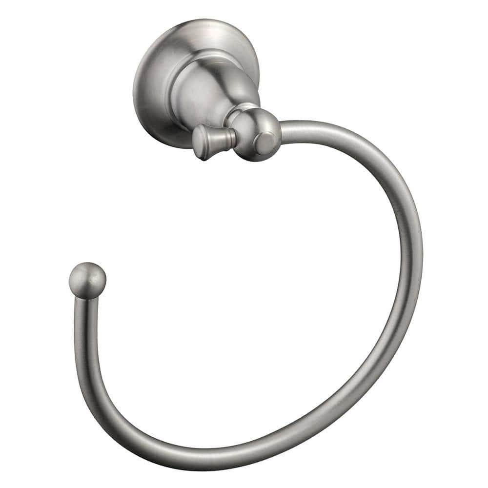 Design House 561076 Oakmont Traditional Towel Ring for Bathroom Bedroom Closet or Kitchen, Satin Nickel