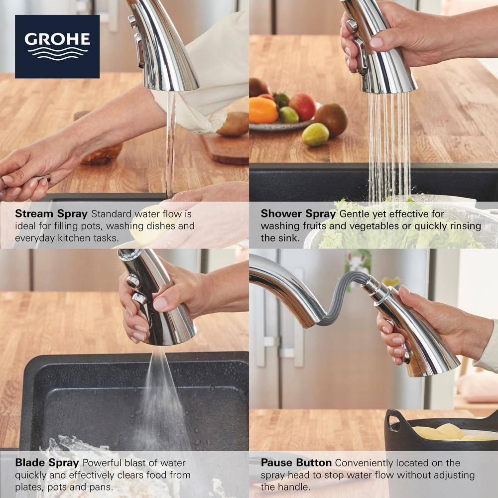 ZEDRA Single-Handle Pull Down Triple Spray Bar Faucet 1.75 GPM