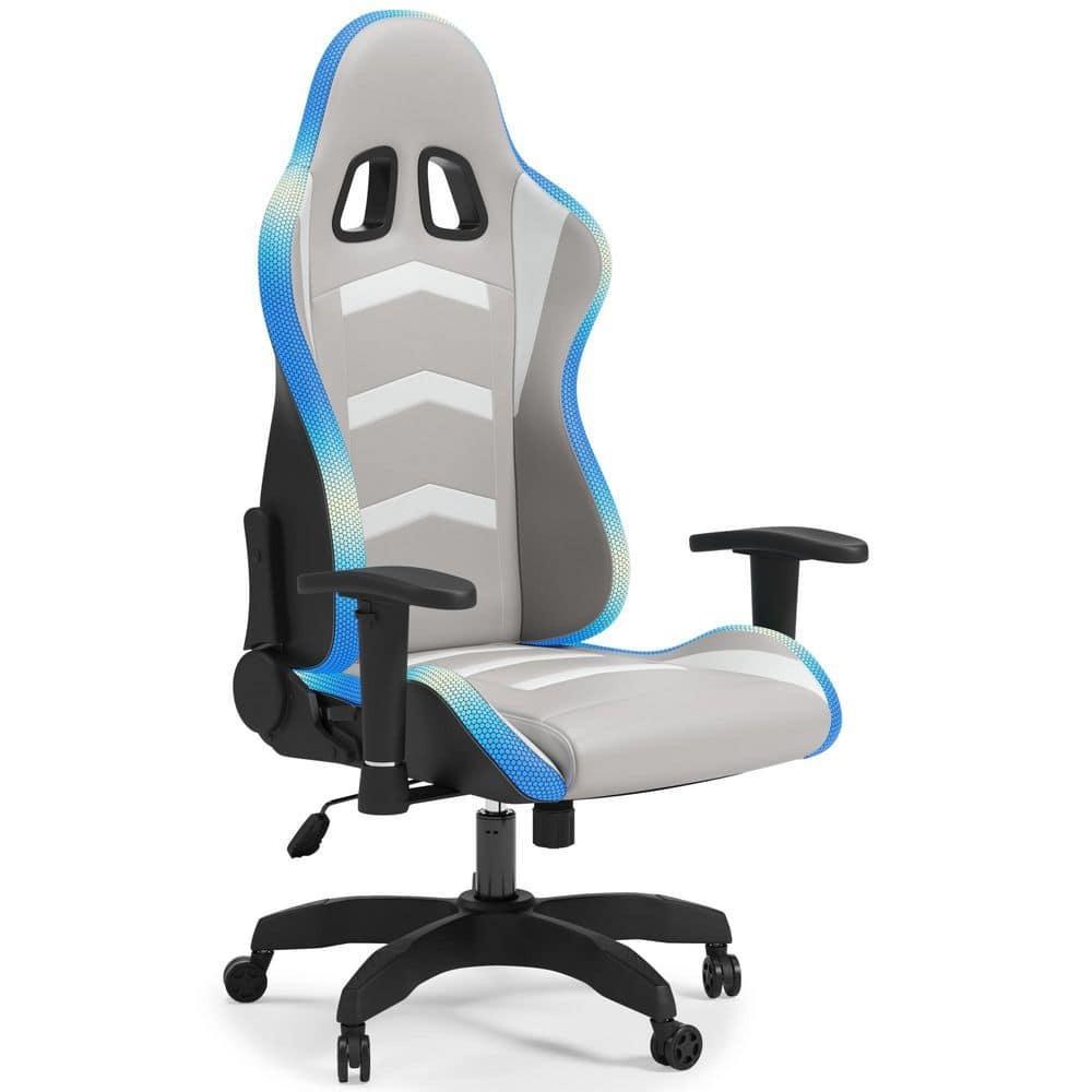 Signature Design by Ashley Contemporary Lynxtyn Home Office Desk Chair White/Gray