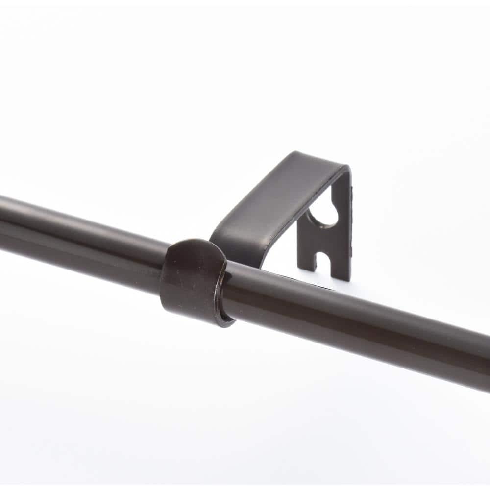 Lumi Home Furnishings 48"-84" Ball Curtain Rod - Brown: Adjustable Plastic Rod, Single, Painted Finish, 1 Year Warranty