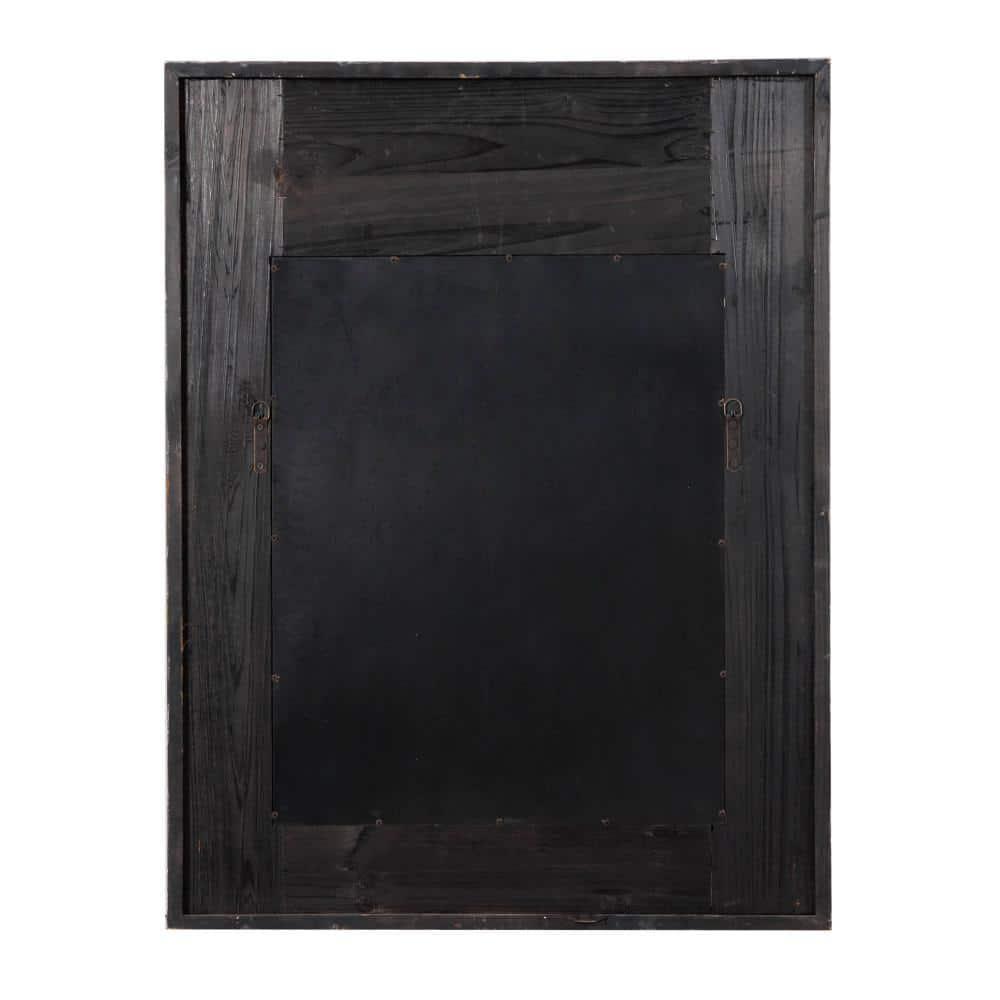 Ophelia & Co. Eberhart Wood Vintage Inspired Acanthus Scroll Floral Brown Wall Mirror with Distressed Cream Accents