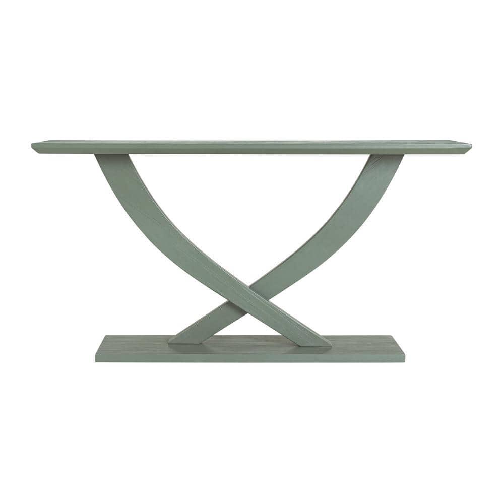 Boraam Rasmus Console Table Spanish Moss: Rubberwood Entryway Furniture, Transitional Style