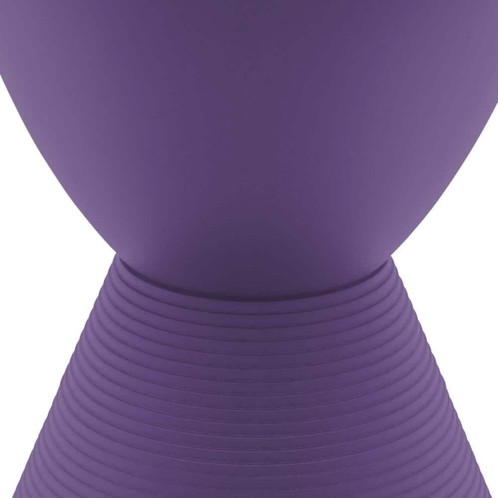 LeisureMod Boyd Side Table With Storage in Purple