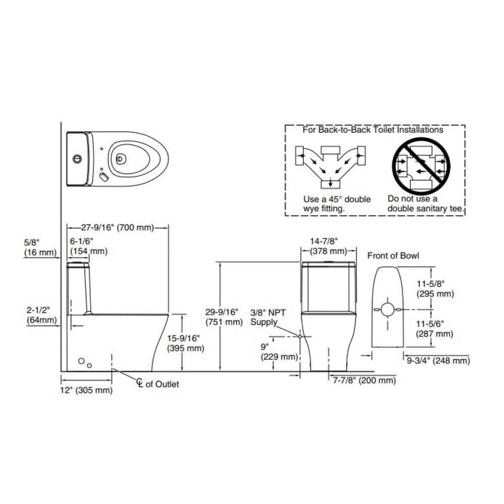 Kohler Spacity One-Piece Compact Elongated Toilet With Skirted Trapway, 1.28 Gpf K28020-0