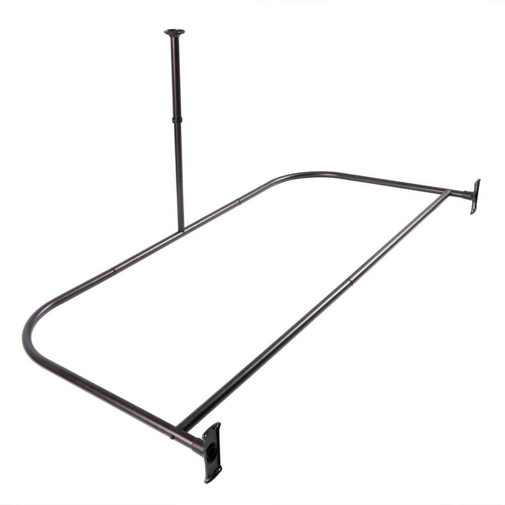 Utopia Alley Aluminum 61" D-Shape Fixed Shower Curtain Rod