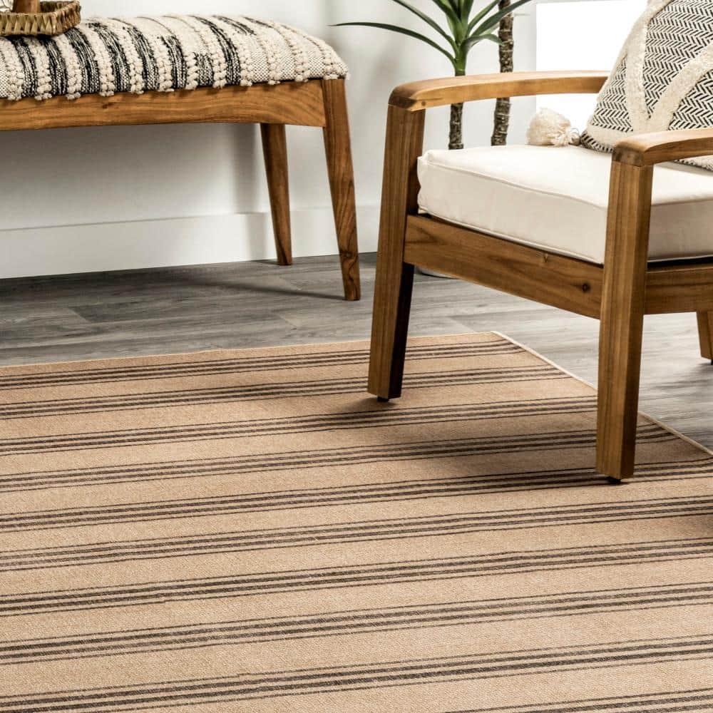 Bungalow Rose Hassell Lavina Striped Easy 100% recycled polyester Machine Washable Area Rug