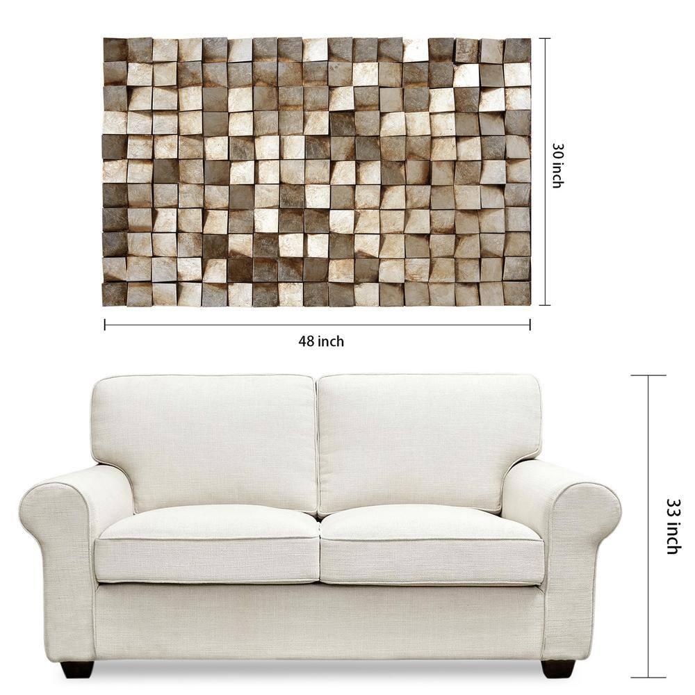 Empire Art Direct Textured 1 Metallic Hand Painted 3D Rugged Wooden Blocks Wall Art, 48" x 30"